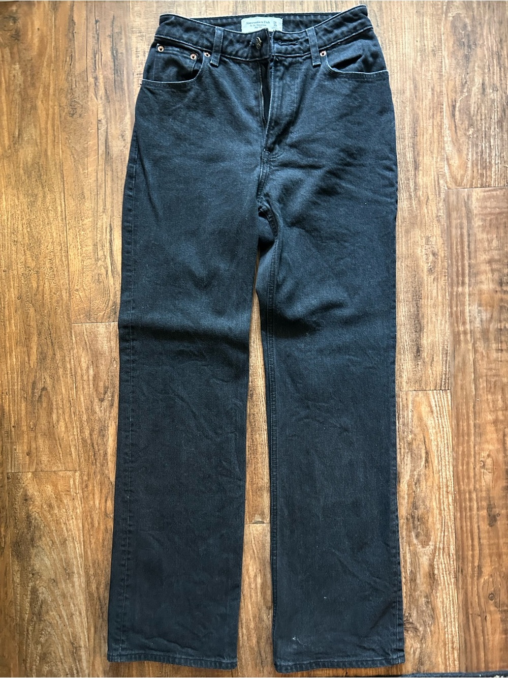 90s relaxed high rise curve love Abercrombie & Fitch Black